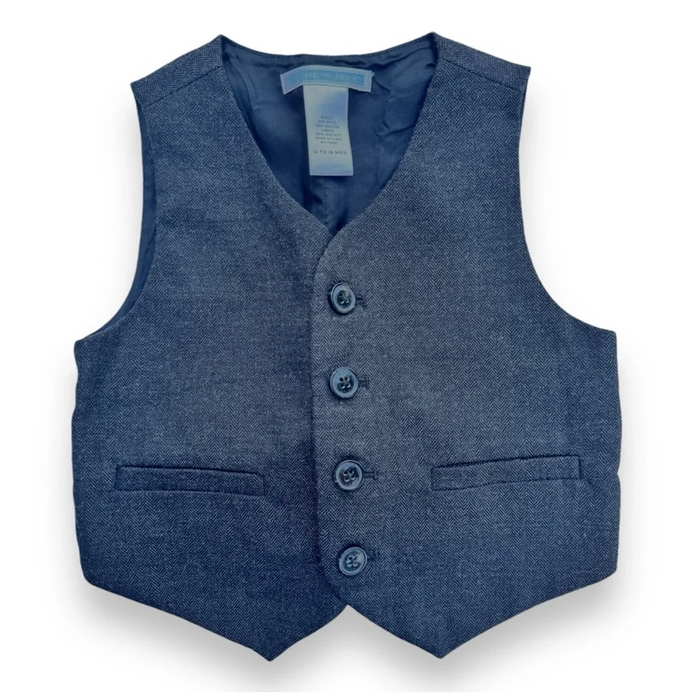 Janie and Jack Grey Wool Blend Vest